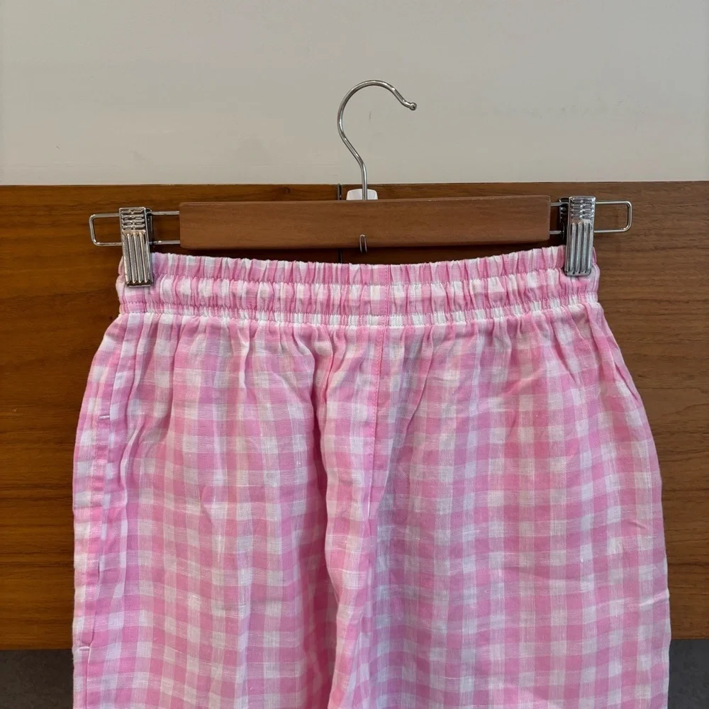 FRANKIES‎ BIKINIS Lou Gingham Shorts In Pink, Size S